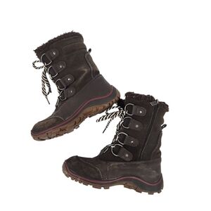Pajar Canada Size 3.5 Kids (5.5 Adult) Brown Winter Boots Zip Side Cold Weather